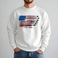 America 250 Years Sweatshirt | 1776-2026 Historical Anniversary Distressed Flag Design | Premium Cotton Polyester Blend | Patriotic Gift for History Lovers