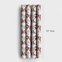 Sports Christmas Gift Wrap, Soccer Santa Claus Wrapping Paper, Football Player Holiday Paper, Soccer Coach Xmas Present Wrapping Paper Roll