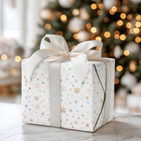 Winter Wonderland Holiday Gift Wrap Paper, Pastel Snowflake Christmas Wrapping Paper, Elegant Xmas Present Paper, Seasonal Gift Wrap