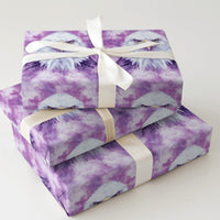 Artistic Bird Present Wrap, Bald Eagle Gift Wrapping Paper, Purple Watercolor Gift Wrap, Wildlife Animal Lover Christmas Wrapping Paper