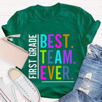 Personalized Grade Best Team Ever Crew Neck Casual T-Shirt