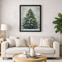 Textured Impasto Tree Art Print, Christmas Tree Digital Download, Holiday Tree Poster, Festive Christmas Wall Art, Winter Holiday Home Decor