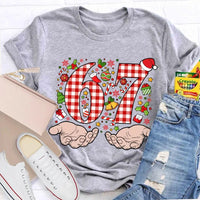 Candy Cane Snowflakes Christmas T-Shirt, Six to Seven Santa Hat Shirt, Festive Holiday Graphic Tee, Winter Xmas Shirt, Christmas Family Present