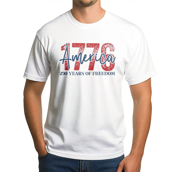 America 1776 T-Shirt | 250 Years of Freedom Patriotic Design | Soft Breathable Cotton Tee | Gift for History and Americana Lovers