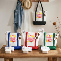 Sweet Summer Color-blocked Canvas Bag