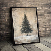 Snowy Christmas Landscape Poster, Rustic Winter Pine Tree Wall Art, Comfy Cabin Wall Art, Winter Holiday Wall Art, Nature Digital Download