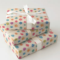 Retro Winter Holiday Gift Wrap, Colorful Snowflake Christmas Wrapping Paper, Pastel Snowflake Wrapping Paper Roll, Vintage Xmas Gift Wrap