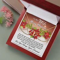 Interlocking Double Heart Pendant, 10k Solid Gold Diamond Heart Necklace, 18 Diamond Pave Necklace, Christmas Present for Son Girlfriend