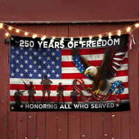 250 Years of Freedom American Flag | Bald Eagle Military Veterans House Flag | UV-Resistant Polyester | Patriotic Home Decor Gift