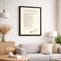Classic Holiday Poem Canvas Print, Twas the Night Before Christmas Canvas Art, Christmas Poem Wall Art, Festive Xmas Holiday Canvas Present