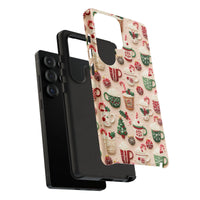 Samsung Galaxy Hot Chocolate Candy Cane Cover, Christmas Cocoa Phone Case, Comfy Winter Holiday Tough Phone Case, Xmas Present for Her
