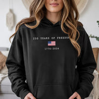 America 250th Birthday Hoodie | 250 Years of Freedom 1776-2026 Design | Premium Cotton-Polyester Blend | Patriotic July 4th Gift
