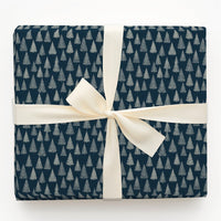 Winter Forest Holiday Gift Wrap, Navy Blue Christmas Tree Wrapping Paper, Modern Minimalist Tree Gift Wrapping Paper, Seasonal Present Paper