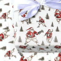 Axe Guitar Rockstar Santa Wrapping Paper, Heavy Metal Santa Wrapping Paper, Humorous Rock and Roll Christmas Wrapping Paper, Gift Wrap Roll