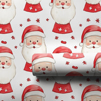 Watercolor Santa Wrapping Paper, Adorable Santa Claus Wrapping Paper, Holiday Snowflake Gift Wrap, Whimsical Christmas Present Wrapping Paper