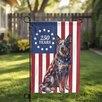 Heeler Dog Garden Flag | Patriotic 250 Years American Flag Design | Weather-Resistant Double-Sided Polyester | Gift for Dog Lovers