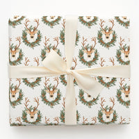 Woodland Deer Gift Wrap, Reindeer Wrapping Paper, Rustic Holiday Wrapping Paper, Christmas Gift Wrapping Paper, Forest Animal Present Paper