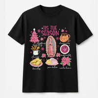 Hispanic Noche Buena Tamales Graphic Tee, Mexican Christmas Food Tis the Season T-Shirt, Latino Xmas Holiday Fiesta Shirt