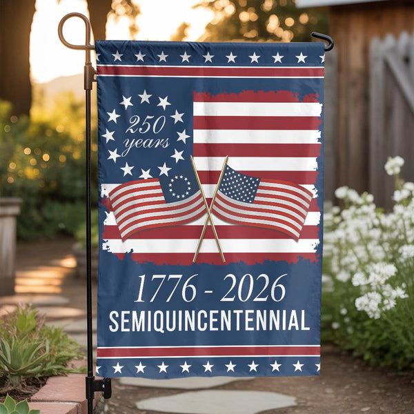 USA 250 Years Garden Flag | 1776-2026 Semiquincentennial Patriotic Decor | Weather-Resistant Premium Polyester | Independence Day Gift