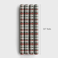 Tartan Christmas Gift Wrap, Red Green and Gold Plaid Wrapping Paper, Elegant Holiday Wrapping Paper, Traditional Plaid Gift Wrap Roll