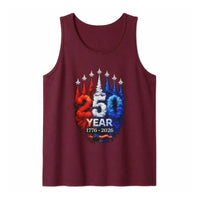 Patriotic Jet Flag Tank Top | 250 Years Freedom 1776-2026 Anniversary Graphic | Soft Breathable Unisex Sleeveless Top | Gift for Americana Fans