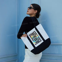 Dance Teacher Color-blocked Canvas Bag