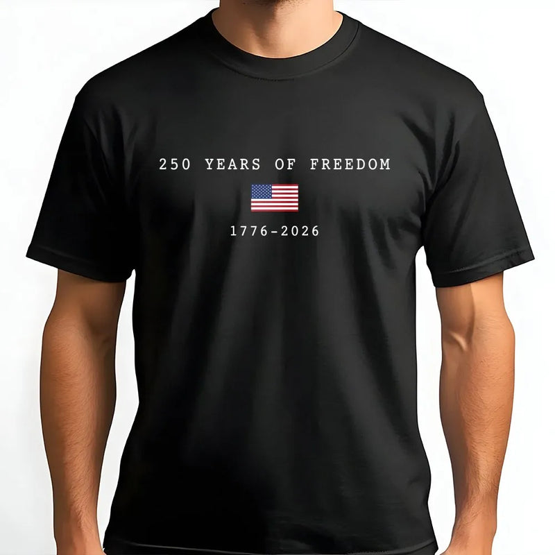 America 250th Birthday T-Shirt | 250 Years of Freedom 1776-2026 Design | Soft Cotton Unisex Tee | Patriotic 4th of July Gift