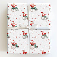 Inclusive Christmas Gift Wrap, Wheelchair Elf Wrapping Paper, Festive Elf Holiday Wrapping Paper, Adorable Watercolor Xmas Paper Roll