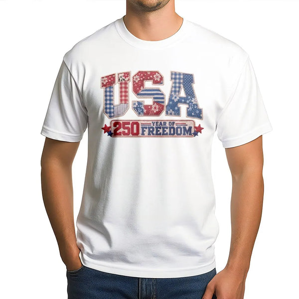 America 250th Anniversary T-Shirt | USA 250 Year of Freedom Patriotic Design | 100% Soft Breathable Cotton | Gift for Patriots and History Lovers
