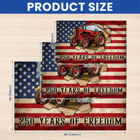 Red Tractor American Flag | 250 Years of Freedom Patriotic House Flag | Double-Sided Weather-Resistant Polyester | Farmer Gift