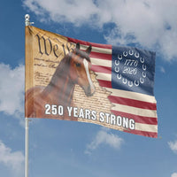 American Horse House Flag |250 Years Strong1776-2026 Constitution Patriotic Art | Weather-Resistant Double-Sided Outdoor Flag | Patriotic Gift for Horse Lover