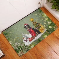 Bernese Mountain Dog Welcome Mat, Bernese Mountain Dog Christmas Doormat, Bernese Dog Floor Mat, Dog Lover Holiday Entrance Rug, Winter Present