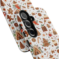 Christmas Cookie Candy Cane Tough Cover, Gingerbread Phone Case for Samsung Galaxy, Holiday Winter Phone Cover, Festive Present for Bakers