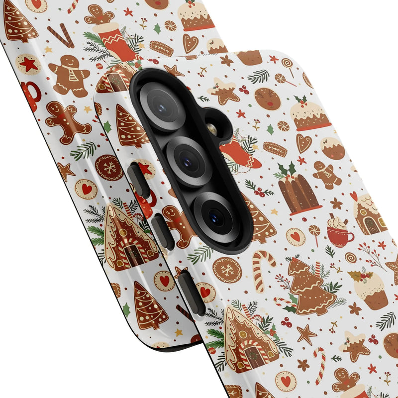 Christmas Cookie Candy Cane Tough Cover, Gingerbread Phone Case for Samsung Galaxy, Holiday Winter Phone Cover, Festive Present for Bakers