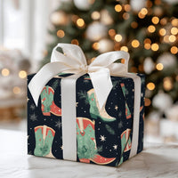 Cowboy Boots Holiday Gift Wrap, Western Christmas Wrapping Paper, Rustic Country Wrapping Paper, Cowboy Gift Wrap, Cowgirl Holiday Gift Wrap