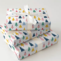 Modern Rainbow Xmas Tree Gift Wrap, Colorful Christmas Tree Wrapping Paper, Whimsical Holiday Wrapping Paper, Festive Present Paper Roll