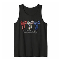 America 250 Years Tank Top | Patriotic Coquette Bow Design Red White Blue | Soft Breathable Cotton Blend | 4th of July Gift for Women