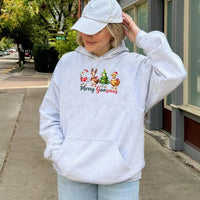 Humorous Christmas Goose Sweatshirt, Merry Goosmas Hoodie, Adorable Farm Animal Hooded Pullover, Holiday Bird Sweater, Xmas Present for Goose Lover