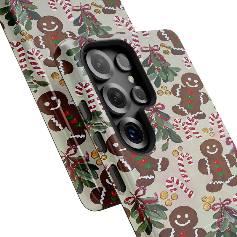 Holiday Candy Cane Samsung Galaxy Case, Gingerbread Man Phone Case, Festive Christmas Tough Phone Cover, Cookie Baker Present