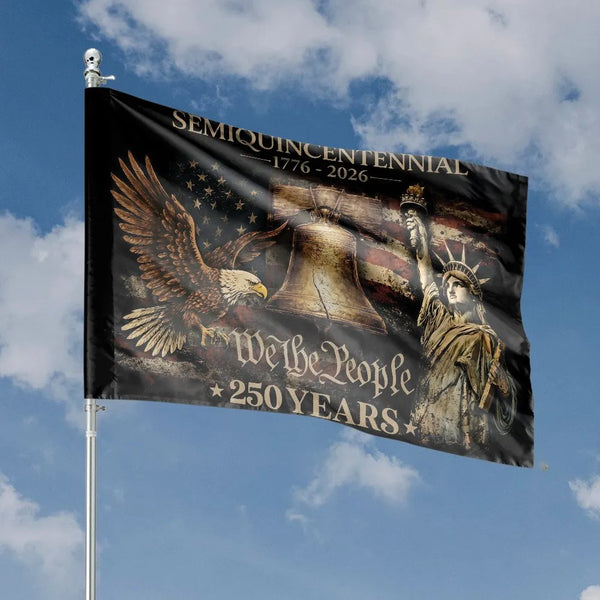 Semiquincentennial 250 Years House Flag | We The People Patriotic Art | Premium Double Sided Polyester | Collector's 1776-2026 Yard Decor Gift