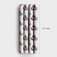 Santa Hat Reptile Holiday Gift Wrap, Snake Christmas Wrapping Paper, Watercolor Serpent Wrapping Paper, Humorous Animal Festive Wrapping Paper