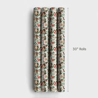 Santa Hat Animal Wrapping Paper, Christmas Otter Wrapping Paper, Holiday Holly Otter Gift Wrap, Festive Winter Present Wrapping Paper Roll
