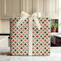 Retro Starburst Gift Wrap, Mid-Century Modern Wrapping Paper, Atomic Star Holiday Wrapping Paper, Vintage Christmas Gift Wrap Paper Roll
