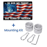 250 Years of Freedom Patriotic House Flag | In God We Trust Christian Flag | Double-Sided Weather-Resistant Polyester | Americana Gift