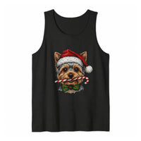 Christmas Dog Tank, Yorkie Santa Tank Top, Adorable Yorkshire Terrier Xmas Sleeveless Tee, Holiday Dog Lover Present, Festive Pet Top