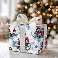 Wheelchair Sleigh Gift Wrap, Black Santa Wrapping Paper, Inclusive Christmas Wrapping Paper, Inclusive Black Santa Holiday Paper Roll
