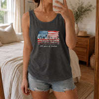 250 Years of Freedom Tank Top | Watercolor Wildflower American Flag Art | Soft Breathable Unisex Fit | Patriotic 4th of July Gift