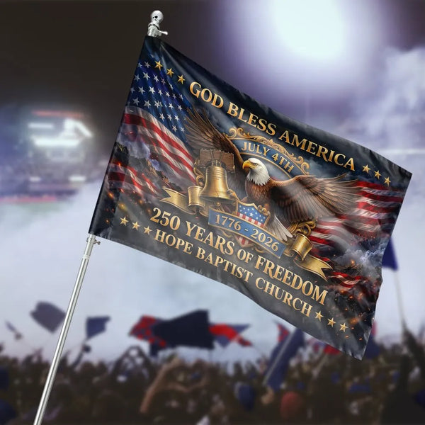 God Bless America Eagle House Flag | July 4th 250 Years of Freedom1776-2026 Patriotic Art | Weather-Resistant Double-Sided Outdoor Flag | Patriotic Gift for American Pride and Independence Day