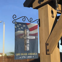 Christian American Garden Flag | Faith Freedom 250 Years Commemorative Design | Double Sided Premium Polyester | Patriotic Home Decor Gift
