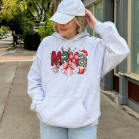 Leopard Print Holiday Sweatshirt, Christmas Mama Hoodie, Festive Mom Pullover Hoodie, Adorable Winter Graphic Hooded Sweater, Present for Mom